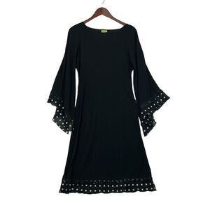 Vintage Womens Witchy Fairygoth Dress Size 10‎ Midi Polka Dot Hocus Pocus